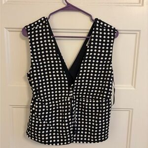 Abercrombie & Fitch Black and White Polka Dot Blouse